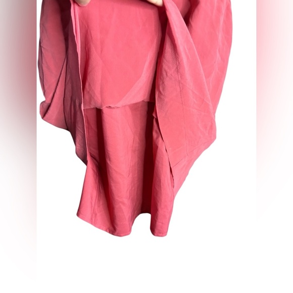 Madewell 100% Silk Sunlight mini Dress Coral red pockets Adjustable straps sz 10 - Picture 6 of 10